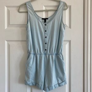 FOREVER 21 - Denim Button Chambray Romper - M